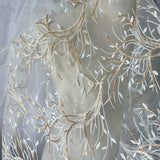 White lace Gold Beaded Embroidery Apparel Fabrics & Textiles DIY French Lace Fabric 2022 High Quality Lace Tree Sequins Dressess