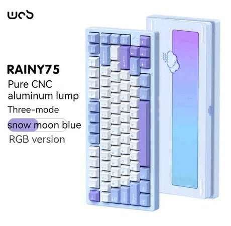 Wob Rainy75 Mechanical Keyboard CNC Aluminum Alloy RGB Wireless Tri-Mode Bluetooth USB Gasket Gamer Hot-Swap Pc Gaming Keyboard