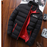 Thick Men New Warm Parka Jackets Winter Casual Men's Outwear Coats Solid Stand Collar Male Windbreak Cotton Padded Down Jacket