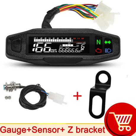 Newest Universal 12000 RPM Motorcycle Speedometer Oil Gauge Tachometer Digital Meters Instrument Cluster Turn Signal Light