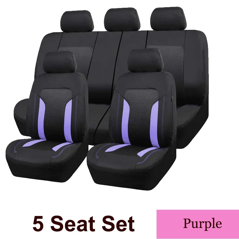 Universal Mesh Car Seat Cover Set Voiture Accessories Interior Unisex Fit Most Car SUV Track Van With Zipper Airbag Compatible