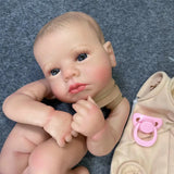 20Inch Already Painted Reborn Baby Kit LouLou Awake With Hair and Eyelashes 3D Painted Skin Unassembled DIY Handmade Doll Parts