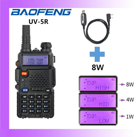 2023 Baofeng UV-5R 5W/8W Walkie Talkie Long Range Walkie Talkie FM Handy Transceiver Portable Ham Radio Walkie Talkie