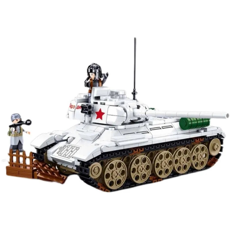 Military Challenger Leopard Panther Heavy Main Battle Tank Soldier Building Blocks Plastic Model Bricks Army Toys for Children