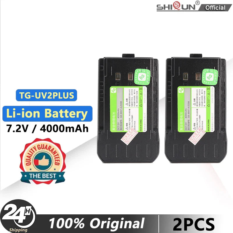 TG-UV2 PLUS Li-ion Battery QuanSheng Walkie Talkie DC 7.2V 4000mAh Replacement Battery Eliminator For Two Way Radio Accessories