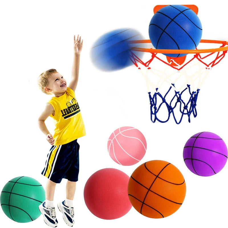 Bouncing Mute Ball Indoor Silent Basketball 24cm Foam Basketball Silent Soft Ball Size 7 Air Bounce Basket Ball 3/5/7 Sports Toy