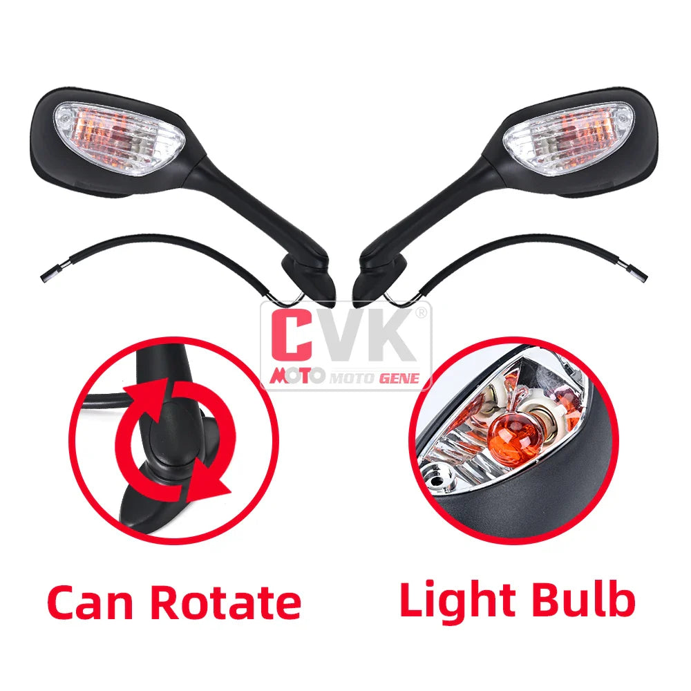 CVK RearView Mirror LED Light For Suzuki GSXR600 GSXR750 GSXR1000 K5 K6 K7 K8 2005 2006 2007 2008 2009 2010 Rear View Mirrors