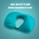 U-Shaped Inflatable Travel Pillow Portable Air Neck Support Cushion Comfortable Sleeping Press to inflate pillow