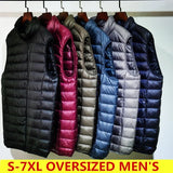 Men's Sleeveless Puffer Jacket 2023 New Autumn Spring Lightweight Water-Resistant Packable Men Down Vest Coat Plus Size 5xl 6xl