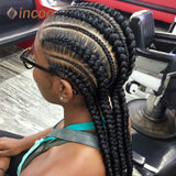 Incoo 36" Full Lace Braided Wigs For Black Women Jumbo Knotless Box Braid Lace Wigs Cornrow Synthetic Wig Braide African Hair