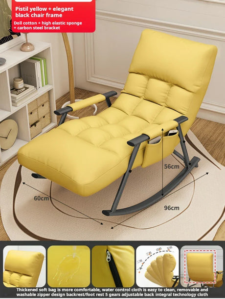 Nordic adult rocking chair living room Relaxing lounge Armchair bed Balcony sun recliner ergonomic deckchair lazy sofa Furniture