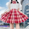 Japanese School Uniform Korean Student JK Seifuku Blouse Pleated Skirt Sailor Full Set Girl Plaid Skirt Pink Uniforms for Woman