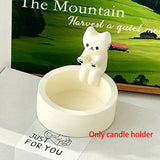 Kitten Candle Holder Gypsum Mold DIY Handmade Storage Box Holder Crafts Casting Molds Home Decoration