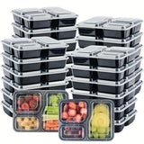 20/50pcs Lunch Box 3 Compartment Food Storages With Lids Disposable Leak Proof Bento Box Storage Kitchen Accessories