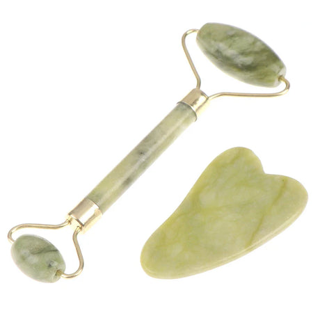 Natural Rose Jade Roller Face Massage Gua Sha Board Jade Massager Body Facial Eye Scraping Acupuncture Face Lift