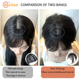 MEIFAN Synthetic False Bangs Clip-In Bangs Extension Natural Neat Fake Fringe Topper Hairpiece Invisible Clourse Hairpieces