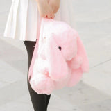 Cute Furry Rabbit Plush Doll Backpack Stuffed Kids Animal Backpack Lolita Rabbit Plush Doll Bag Long Ear Bunny Plushie s