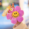 15cm Smiling Sunflower Plush Pendant Colorful Plant Flower Keyring Keychain Key Chain Stuffed Small Plushie Fashion Accessory