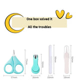 4pcs Baby Health Kits Nail Care Set for Kids Nail Clipper Scissors Nail Clippers Storage Box for Travel