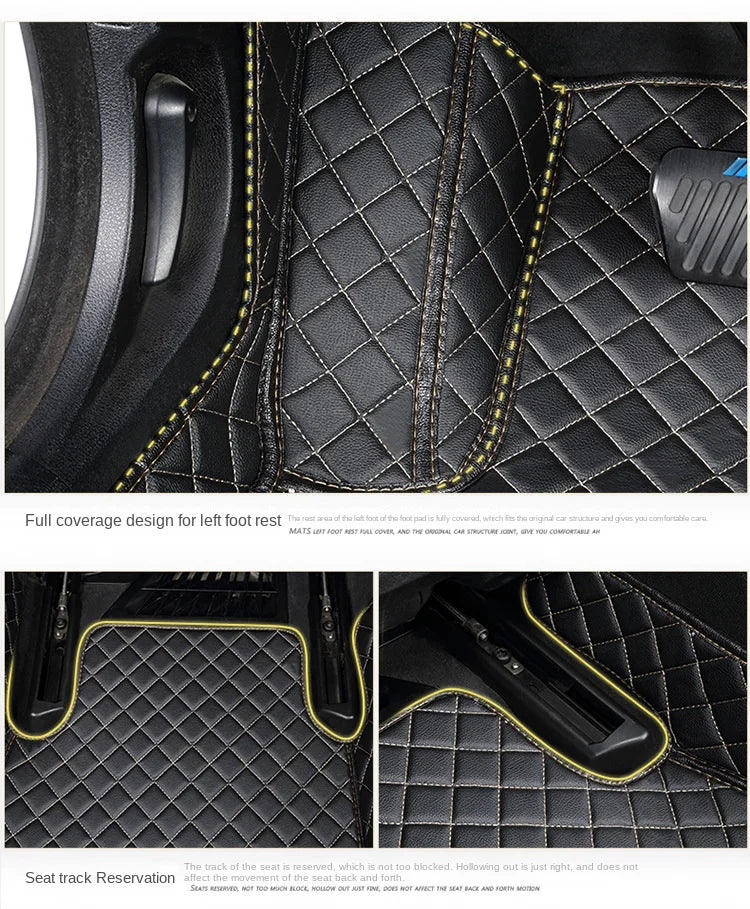 Custom Car Floor Mats for Hyundai Palisade 2020-2023 Years Artificial Leather Phone Pocket Carpet Interior Car Accessories