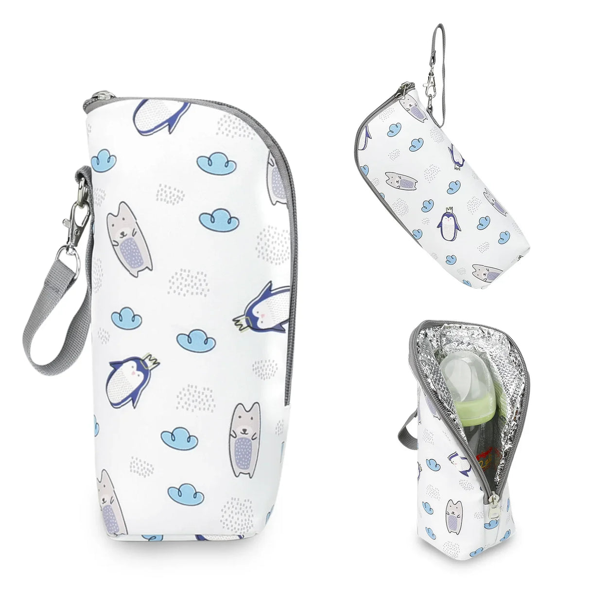 Baby Bottle Bag Portable Mother Feeding Bottle Warmer Baby Feeding Aluminum Mold Insulation Outing Stroller Hanging Bag