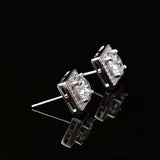 925 Sterling Silver 0.5/1 Carat Moissanite Square Earrings Men's and Women's Couple Models Fashion Trend Design Sense High-End L