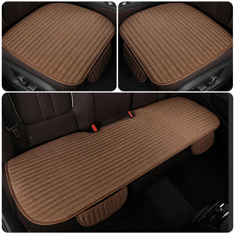 Car Seat Cover Flax Seat Protect Cushion Automobile Backrest Cushion Pad Covers Mat Four Seasons Car Supplies Set