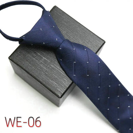 New Suit Business Zipper Tie for Man 48*7cm 1200 Pins High-end Polyester Neck Tie Striped Solid Color Grid Flower Ties