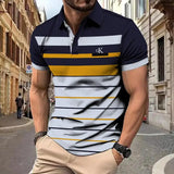 Striped Polo Shirt Men Polo Shirt Short Sleeve Top Casual Business Polo Shirt Men's Summer Clothing Quick Dry Fashion Polo Shirt