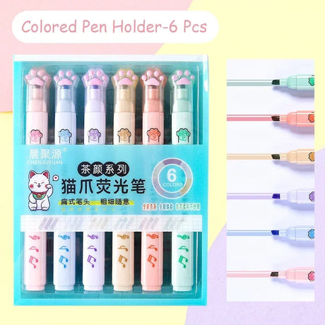 Soft Head Color Pen Color Pen Set Kawaii Highlighter Macaron Morandi Marker Pen Painting Art Notes Special School Supplies