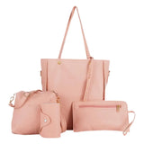 4pcs/set Women Handbag Messenger PU Leather Shoulder Bag Tote Purse Satchel Set PU Leather Women Handbags Wallet Tote Bag Set