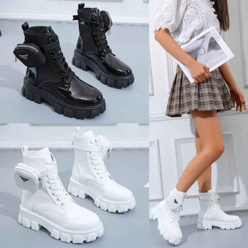 White Boots Winter Shoes Women Ankel Boots Goth Shoes Platform Boots Snow Booties Woman Large Size Warm Botas