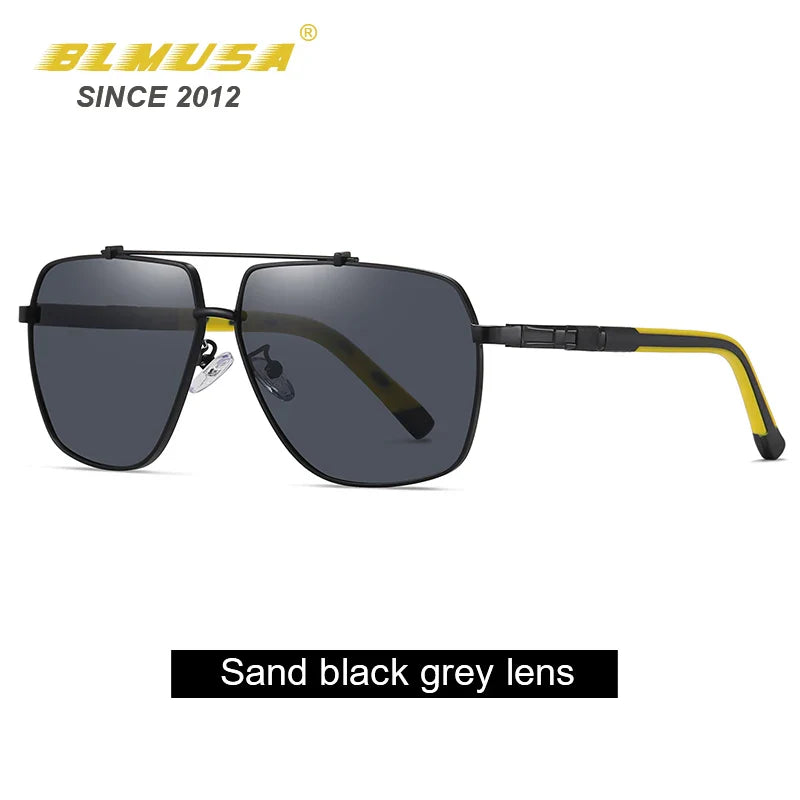 BLMUSA 2022 New Luxury Polarized Sunglasses Men Square Car Driving Brand Designer Business Sun Glasses Spring Pilot Sunglasses