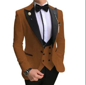 2023 Men 3 Pieces Suits For Men Custom Made Groom Groomsmen Tuxedos Wedding Men Suit Terno Masculino(Jacket+Pant+Vest)