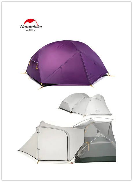 Naturehike Mongar 2 Camping Tent Double Layers 2 Person Waterproof Ultralight Dome Tent