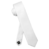 Luxury White Solid Necktie for Man Accessories Classic Slim Silk Men's Tie Pocket Square Clip for Wedding Daily Wearing Gifts