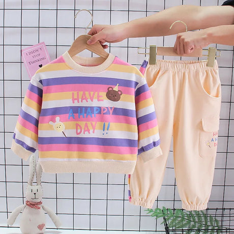 Autumn Baby Girl Cloth Set Infant Tracksuit Children Long Sleeve Sweater Top and Sport Pant 2pcs Suit Fashion Outfits Loungewear