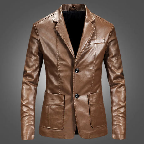 PU Jacket Men Solid Color Leather Coat Jacket Casual PU Coats Motorcycle Biker Coat Leather Jackets Male Big Size 6XL