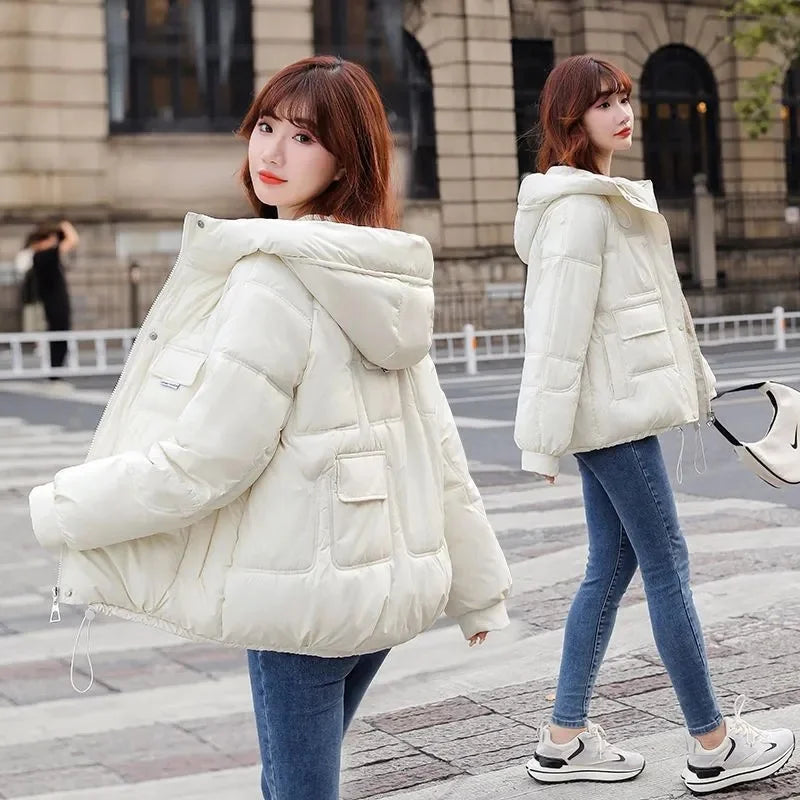 2023 New Winter Jacket Women's Parkas Thicken Overcoat Parka Down Cotton Coat Bread Clothes Korean Version Loose Outwear