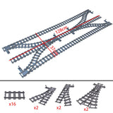 City Trains Train Rail Crossing Track Rails Soft Tracks Cruved Straight Railway Building Blocks Bricks DIY Toys For Children Boy