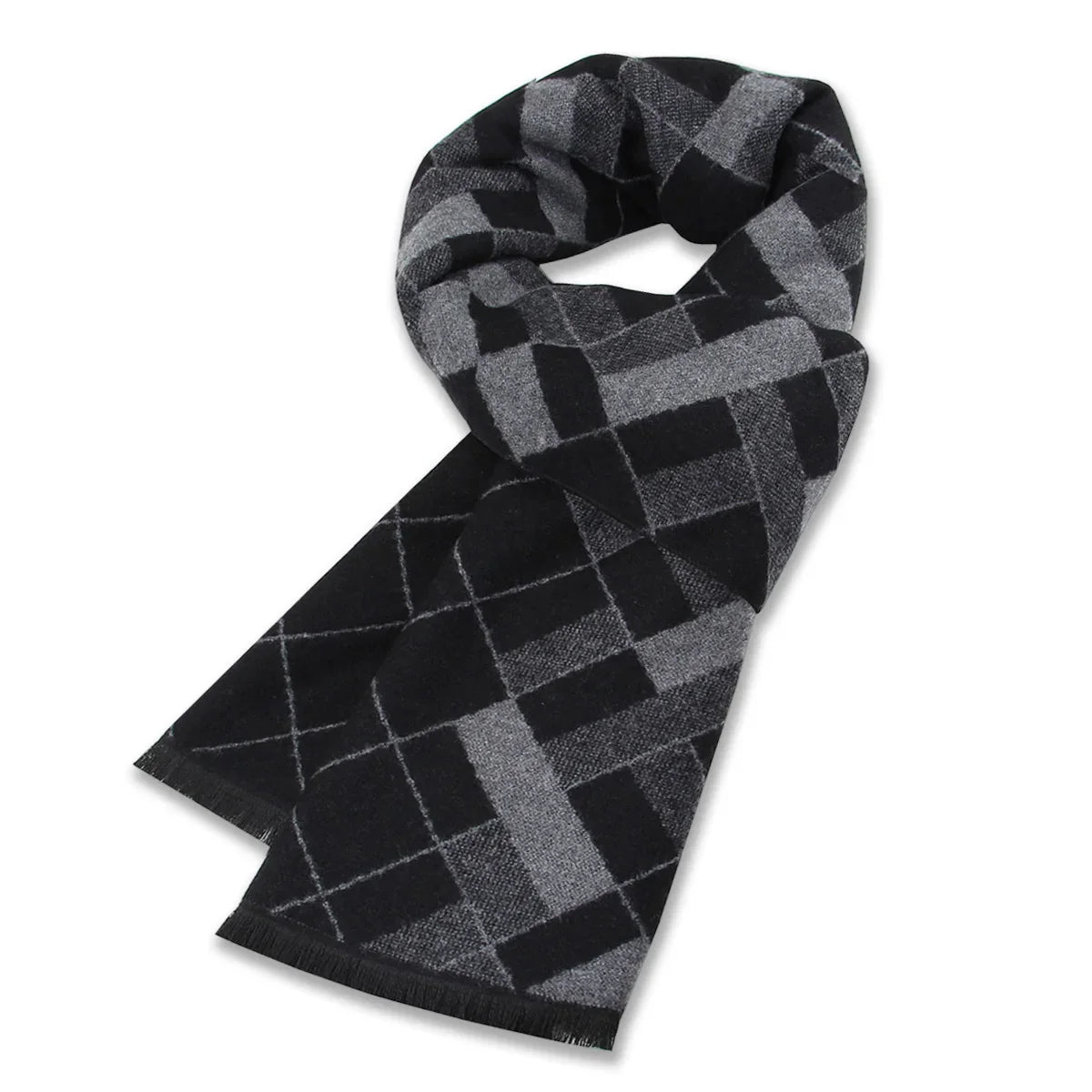 High Quality Men Scarf Autumn Winter Plaid Knitted Wool Muffler Male Business Classic Thick Warm Shawl Gentlemen Chrismas Gift