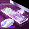 Pink Keyboard and Mouse Set 2 in 1 Combos Wired 104 Keys Pink Keyboard with LED Backlit and 1600DPI Mouse with RGB Backlit