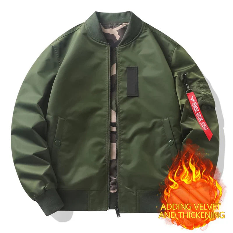 Double-side Jackets Men Camouflage Bomber Jacket Spring Autumn New  Outerwear Aviator Baseball Jackets Outdoor Clothing Male