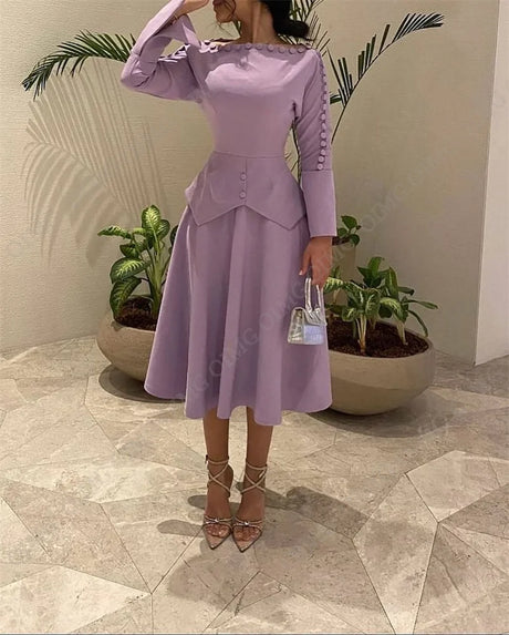 OIMG 2023 Elegant Dubai Arab Luxury Dress A Line Short Button Wedding Dress Formal Occasion Evening Dresses فساتين السهر