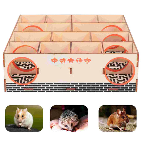 Hamster Maze, Multi- Chamber Hamster House Maze Rat Hideouts Tunnel Exploring Toys for Hamster Gerbils Mice Size