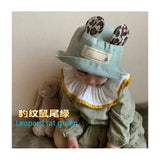 Baby Animal Ears Cute Fisherman Cap Breathable Linen Fetal Hat Kids Fun Squirrel Standing Ear Cotton Linen Sun Hat