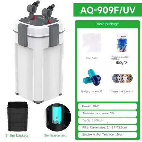 UV Lamp New Arrival white Color Aquarium External Canister Filter Equipments Fish Tank And Pond Aquariums Accessories Pump