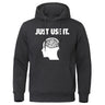 COOLMIND Letter Printing Warm Fleece Men Hoody Casual Round Neck Funny Loose Sportswears Street Fashion Hoodies Male Sweatshirt