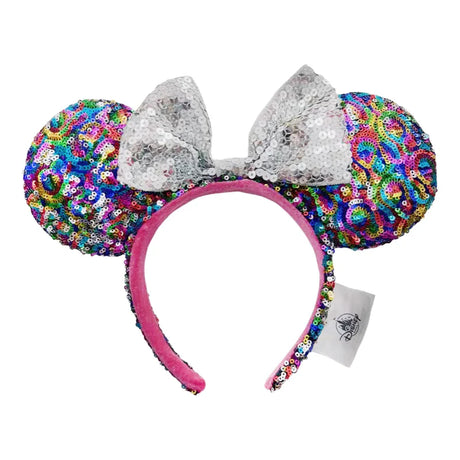 Disney Mickey Mouse Ear Headband Green Mermaid Hair Hoop Fish scale sequin mesh Ribbon Party Headwear Girl Toy Birthday Gift