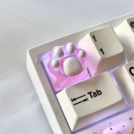 Cat Paw Clear Resin Keycap Mechanical Keyboard Computer Camer Backlit RGB Tiffany Transparent DIY Cherry Key cap Custom ESC WASD